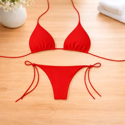 Neck Bikini Sexy Swimsuit Women's Split Strap Multi-Color Swimsuit Set